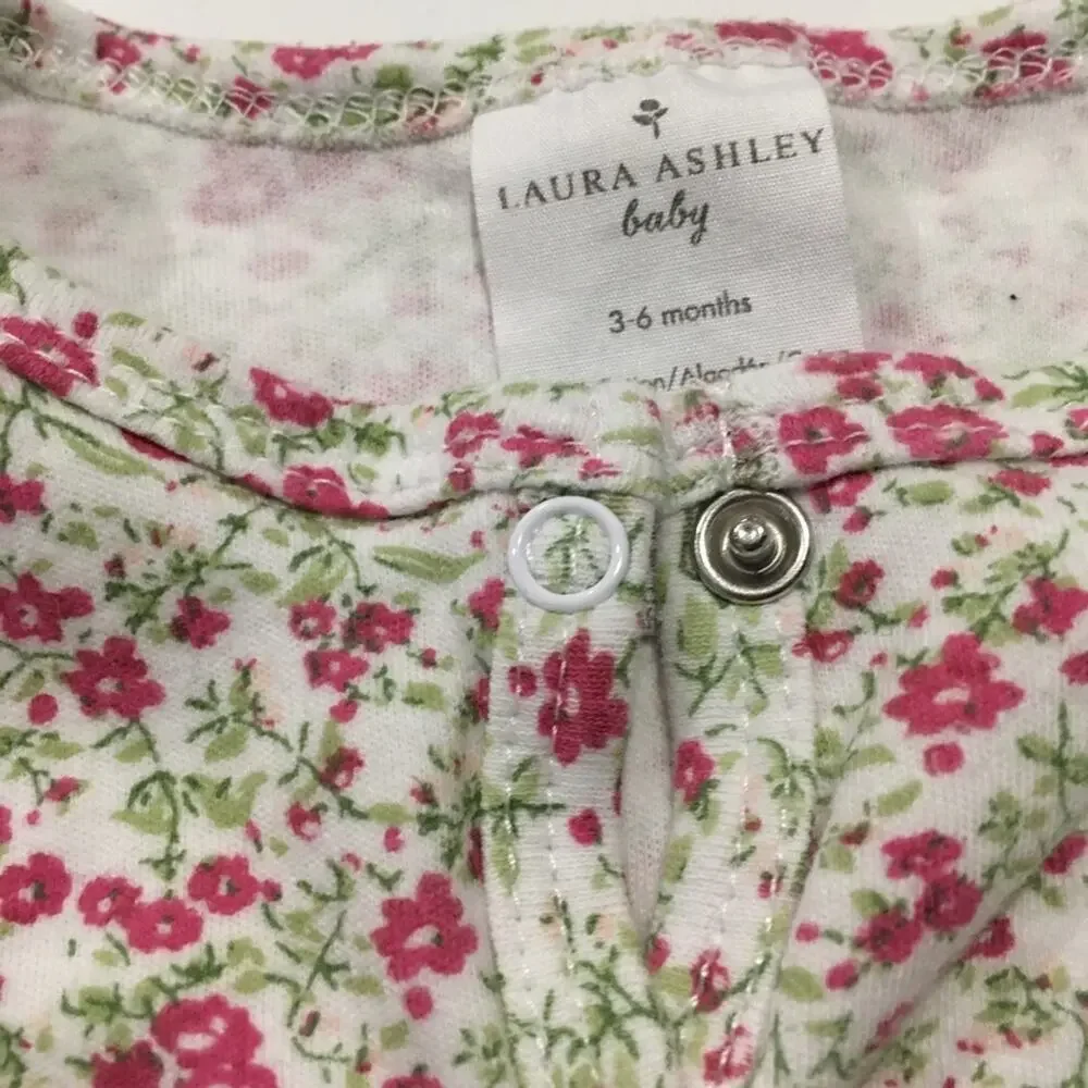 Laura Ashley Baby Girl Romper sz 3-6 Sleeper One Piece
